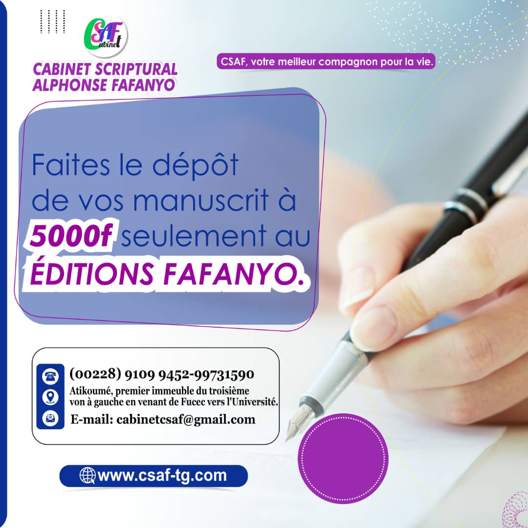 Les Éditions Fafanyo : une Jeune Maison d’Édition qui se veut Novatrice au Togo