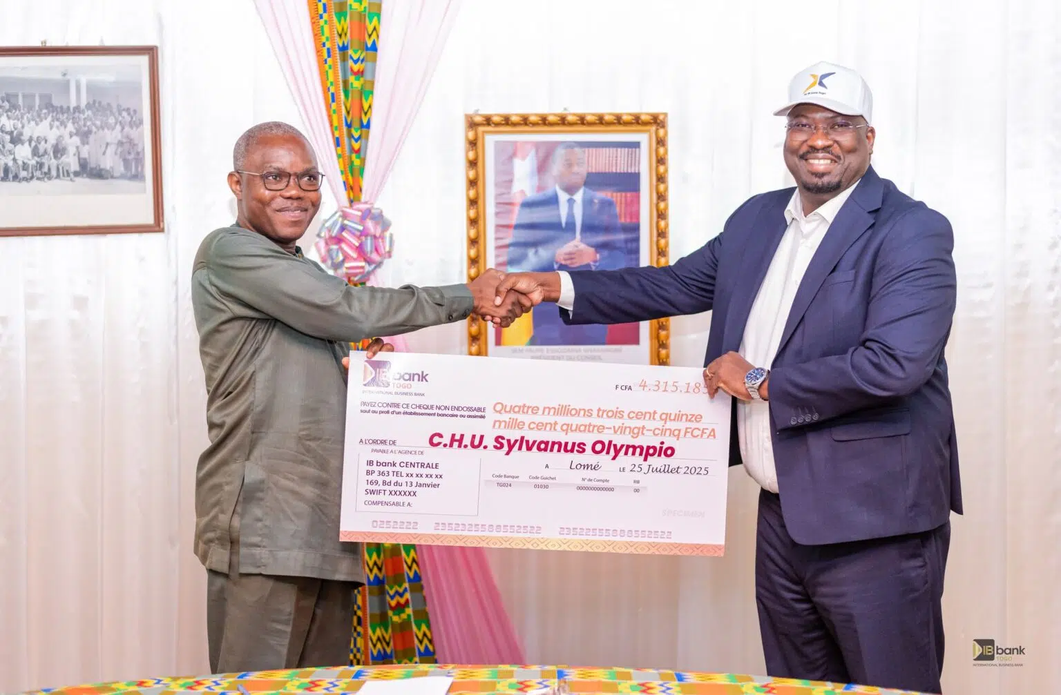 IB Bank Togo surprend le CHU Sylvanus Olympio avec un don de 4,3 millions FCFA !