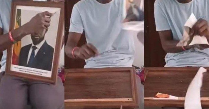 Un jeune homme arrêté pour avoir déchiré le portrait du président