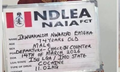 Trafic de drogue au Nigeria : un homme de 74 ans arrêté à l’aéroport d’Abuja